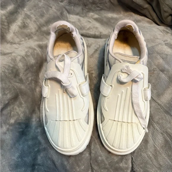 Dior Cream and French Blue Logo Sneakers size 36 - Picture 2 of 16